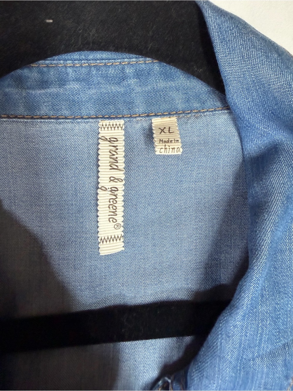 grand & greene Light Blue Denim Button-Down Shirt - Picture 2 of 3